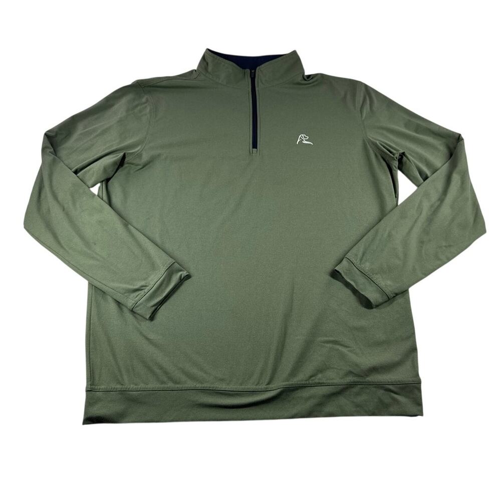 Rhoback Q Zip Mens M Performance Pullover Long Sleeve Green Golf Athleisure